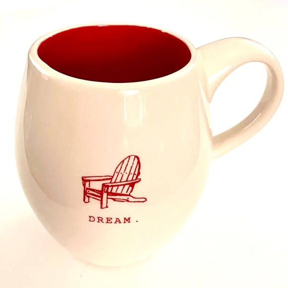 New! Magenta Exclusive Ceramic Coffee Mug DREAM Coastal Graphic in Red & White - Picture 12 of 15